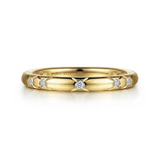 14K Yellow Gold Diamond Stackable Ring