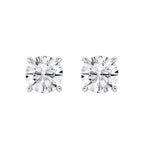 Load image into Gallery viewer, Lab Grown Round Diamond Stud Earrings 2.20 cttw 14K White Gold 4-Prong Setting
