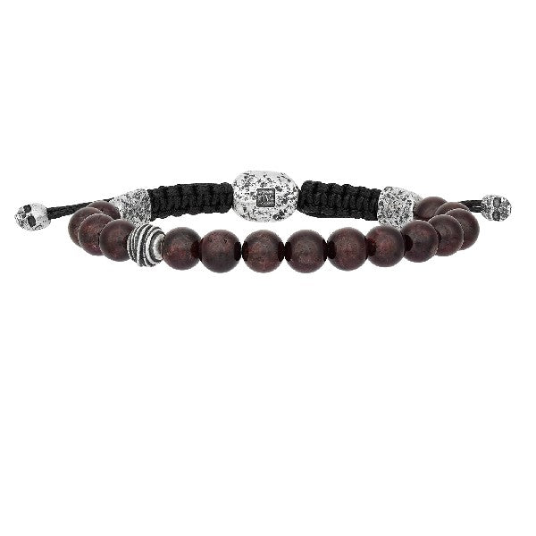 JOHN VARVATOS Wrap Sterling Silver Garnet Beaded Single-Strand Bracelet, Adjustable