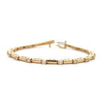 Load image into Gallery viewer, 14K Yellow Gold Bar Link Diamond Bracelet