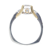 Platinum and 18K Yellow Gold 3-Stone Diamond Engagement Ring