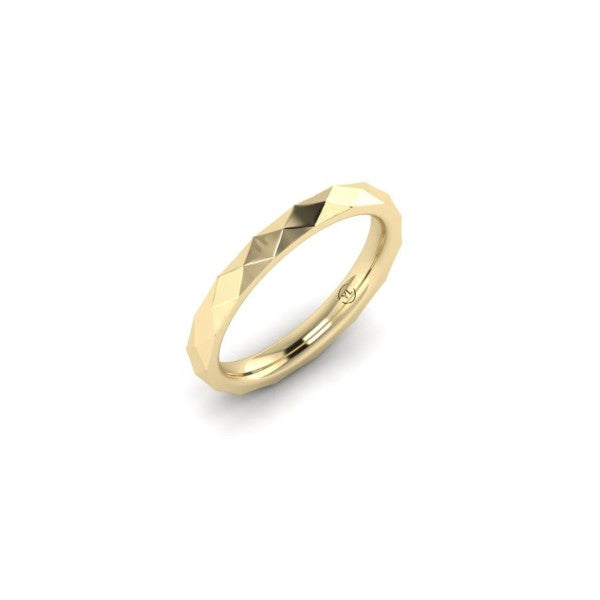14K Yellow Gold Triangle Textured Ring
