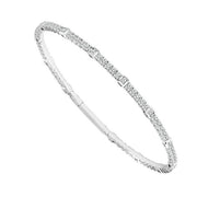 14K White Gold Flexible Diamond Bangle Bracelet  2.21cttw