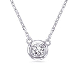 Load image into Gallery viewer, 14K White Gold Diamond Bezel Necklace
