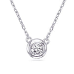 Load image into Gallery viewer, 14K White Gold Diamond Bezel Necklace