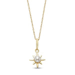 Load image into Gallery viewer, 14K Yellow Gold Starburst Pearl Necklace
