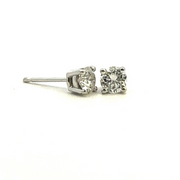 14K White Gold Natural Diamond Stud Earrings 0.28cttw