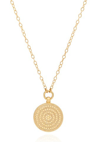 ANNA BECK Engravable Medallion Pendant Necklace - Gold