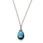 Load image into Gallery viewer, 14K White Gold London Blue Topaz Necklace
