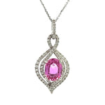 Load image into Gallery viewer, Pink Sapphire and Diamond Pendant