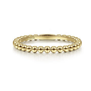 14K Yellow Gold Beaded Stacking Band