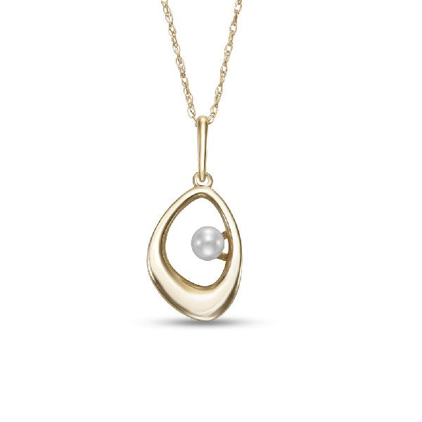 3-3.5mm Freshwater Pearl Pendant Necklace in 14K Yellow Gold