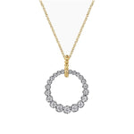 Load image into Gallery viewer, Two-Tone Diamond Circle Necklace
