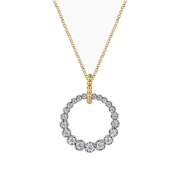 Two-Tone Diamond Circle Necklace