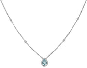 CASATO Bou Drop Aquamarine Halo Necklace