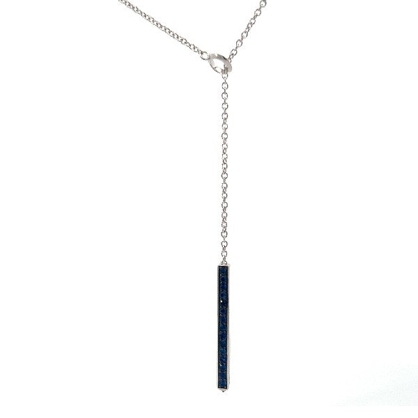 WALTERS FAITH GRANT 18K Gold and Sapphire Y-Bar Necklace