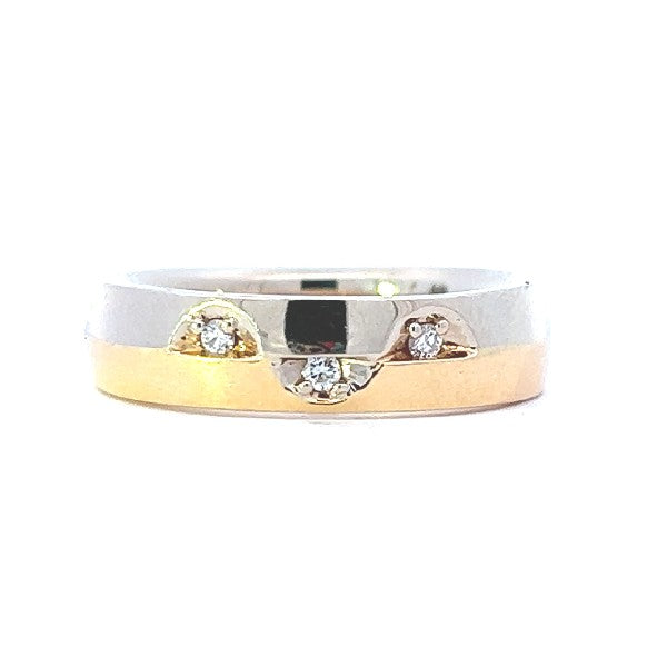 Men's 14K Tow-Tone Diamond Wedding Band