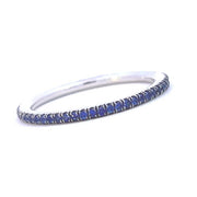 18K White Gold Blue Sapphire Stackable Eternity Band