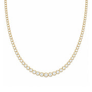 18K Yellow Gold Graduated Diamond Collar Tennis Necklace