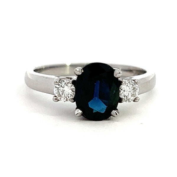 3-Stone Sapphire and Diamond Ring