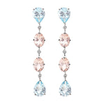Load image into Gallery viewer, CASATO 18K White Gold Naturelle Aquamarine and Pink Morganite Long Earrings