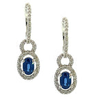 Load image into Gallery viewer, Sapphire and Diamond Halo Earrings
