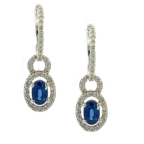 Sapphire and Diamond Halo Earrings