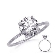 18K White Gold Solitaire Engagement Ring