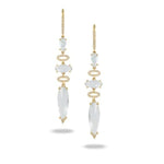 Load image into Gallery viewer, 14K Yellow Gold White Topaz Drop Earrings