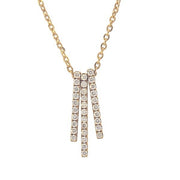 18K Yellow Gold Diamond 3-Bar Necklace