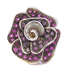 Load image into Gallery viewer, Pink Sapphire and Diamond Flower Fashion Ring
