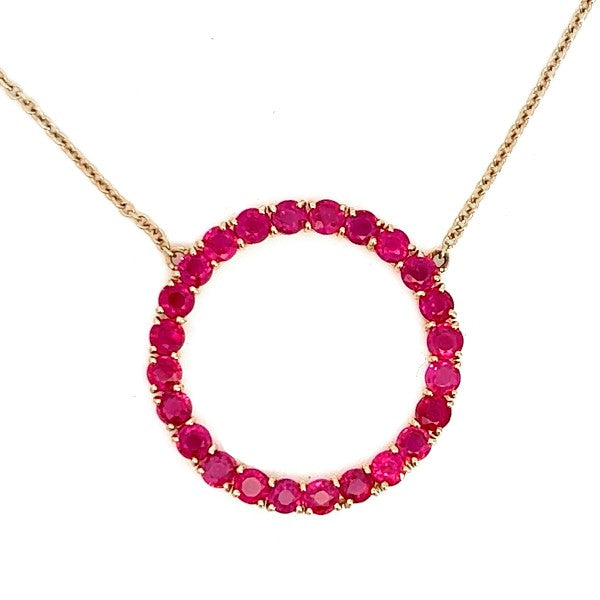 Ruby Circle Necklace