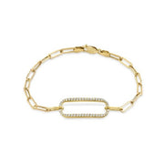 MICHAEKL M 14K Yellow Gold Pave Diamond Singleton Bracelet