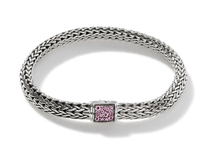 Classic Chain Black Sapphire And Pink Tourmaline Reversible Icon Bracelet