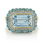 Load image into Gallery viewer, Blue Topaz and Diamond Ring