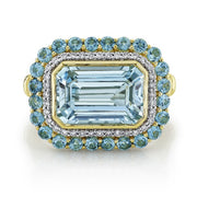 SLOANE STREET Blue Topaz and Diamond Ring