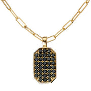 SETHI COUTURE 18K Yellow Gold P.S. Pavé Black Diamond Large Tag Charm