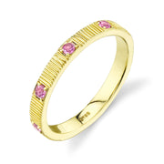 SLOANE STREET Pink Sapphire and Diamond Stackable Band