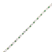 18K White and Yellow Gold Emerald and Diamond Tennis Bracelet - FINAL SALE