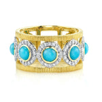 Load image into Gallery viewer, SLOANE STREET Turqoise and Diamond Ring