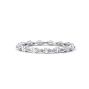 18K White Gold Marquise Diamond Eternity Stackable Band