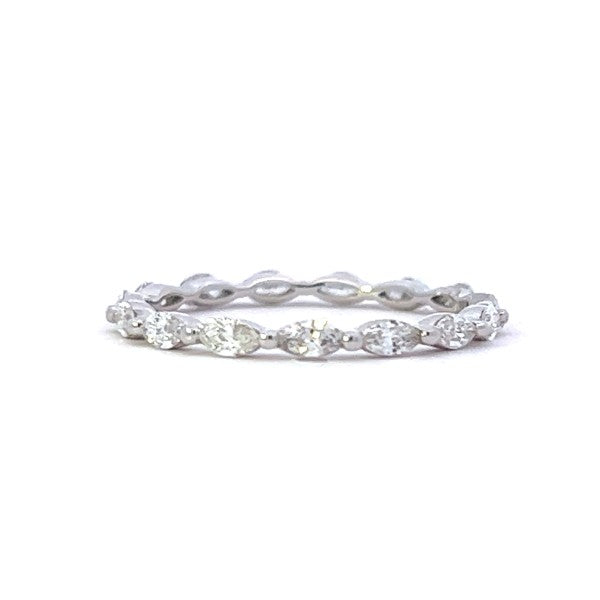 18K White Gold Marquise Diamond Eternity Stackable Band
