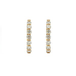 Load image into Gallery viewer, 18K Yellow Gold Oval Inside/Out Diamond Hoop Earrings 2.08cttw
