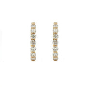 18K Yellow Gold Oval Inside/Out Diamond Hoop Earrings 2.08cttw