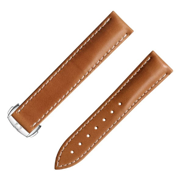 OMEGA Golden Brown Leather Strap 20x18mm