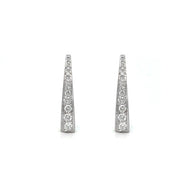 18K White Gold Tapered Diamond Earrings