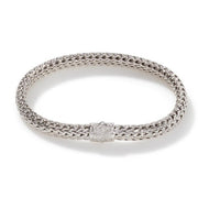 JOHN HARDY Classic Chain Silver Bracelet With Pave Diamond Clasp