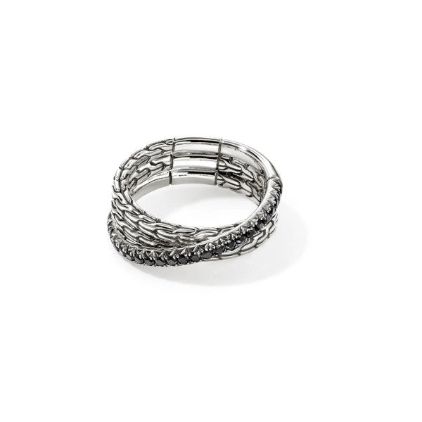 JOHN HARDY Essential Silver & Sapphire Crossover Ring