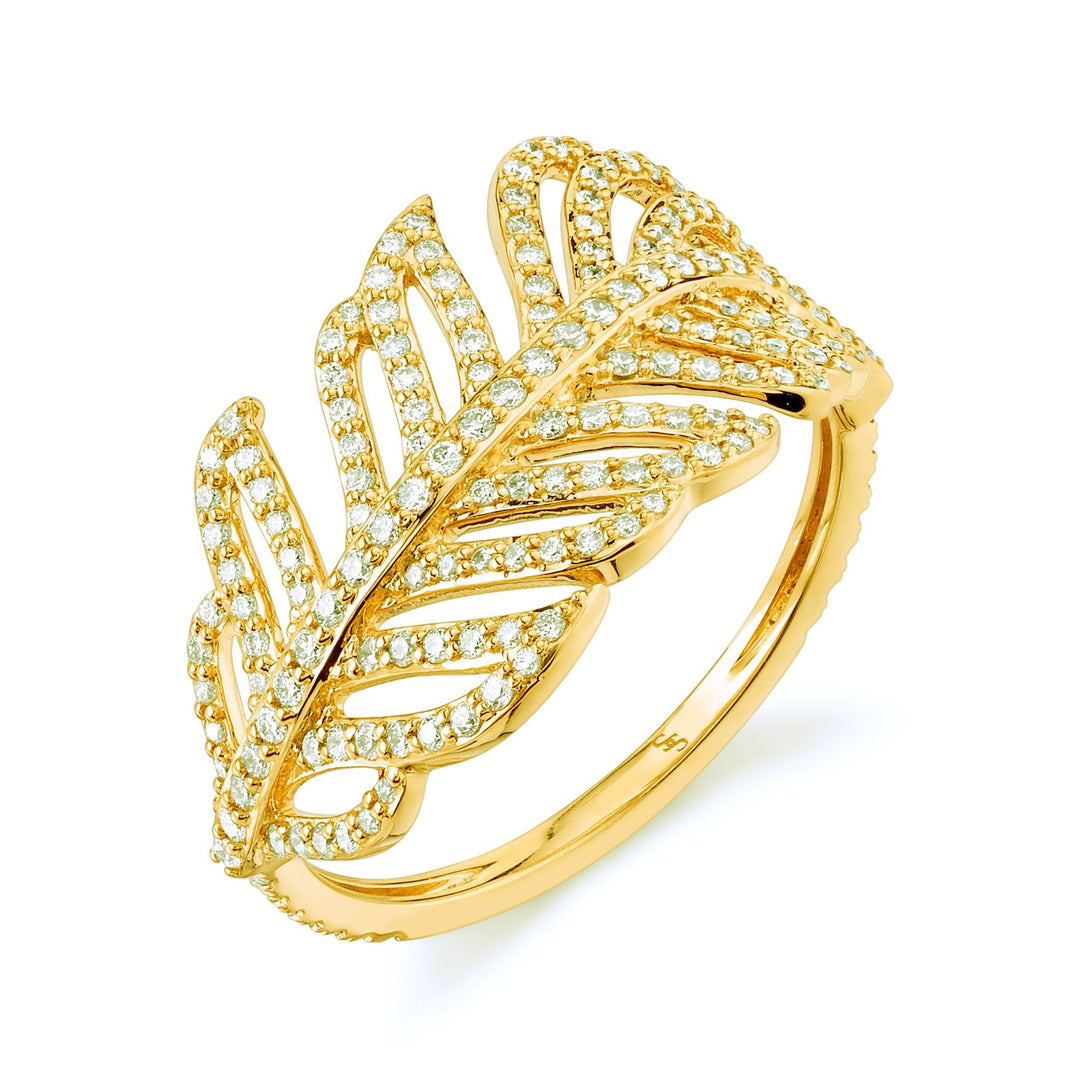 Diamond Feather Ring