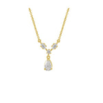 Load image into Gallery viewer, 14K Yellow Gold Diamond Drop Necklace